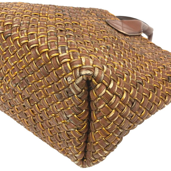 BOTTEGA VENETA Cabas Intrecciato Tote Bag Shoulder Laptop Brown - Picture 3 of 5